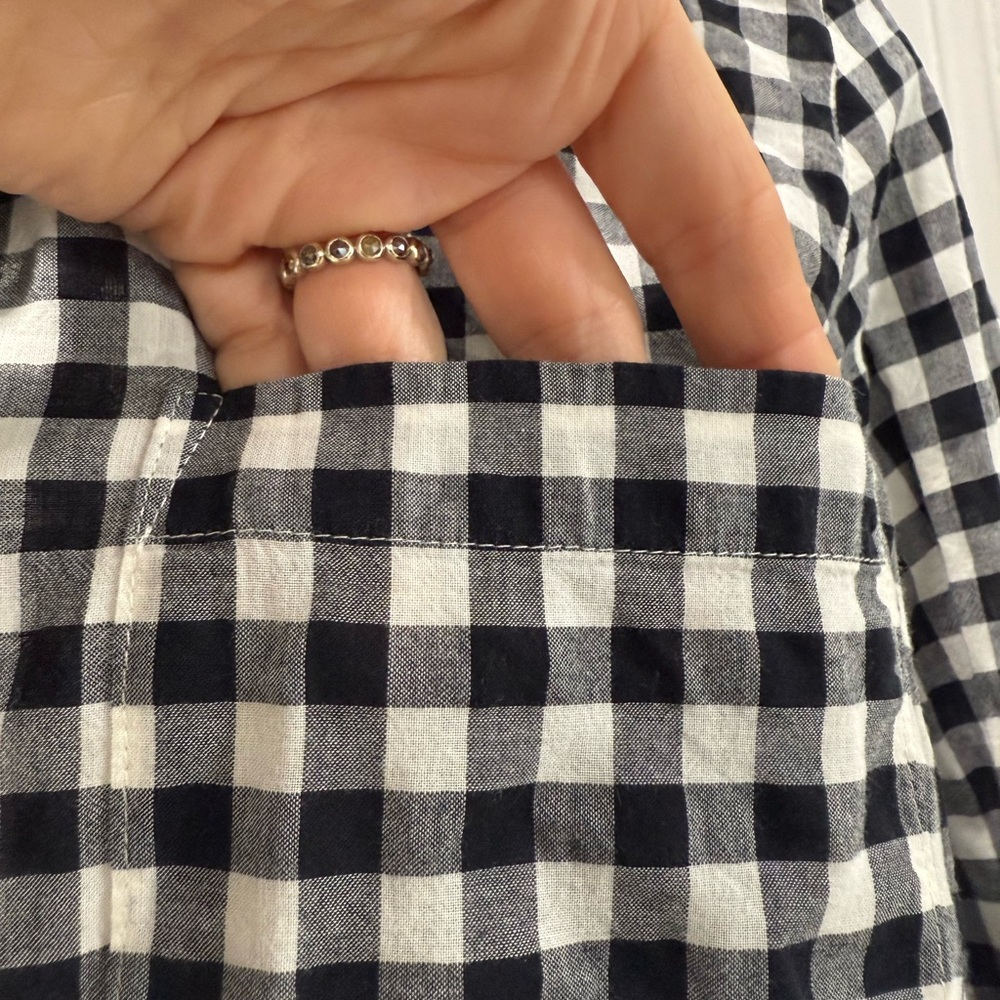 JCREW XS Black and White Checkered Women's Top - Picture 9 of 10